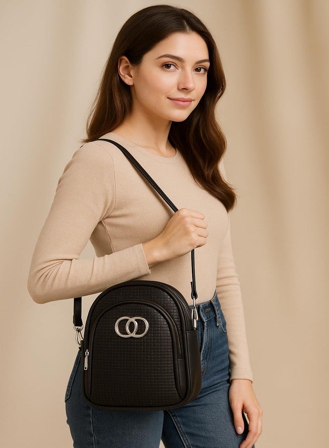 CULT FACTORY Stylish Black Sling Bag for Women Latest Sling Bags for Women Beautiful One Side Bag (Black) - Image 3