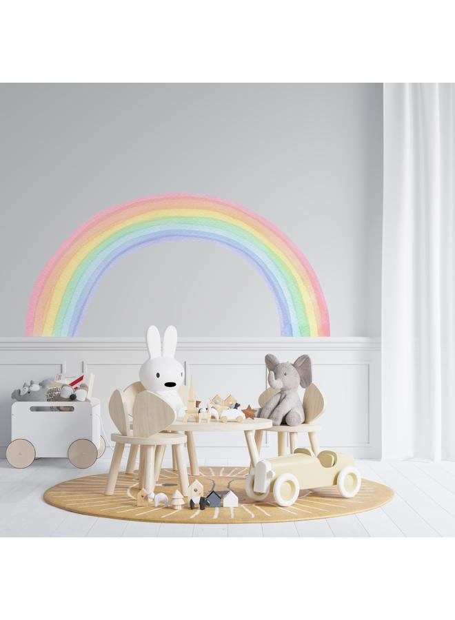 Bluejw Children's Room Creative Cartoon Nordic Style Watercolor Rainbow Wall Stickers, Self-adhesive Wallpaper Background Wall Bedroom Transformation Mural - Image 5