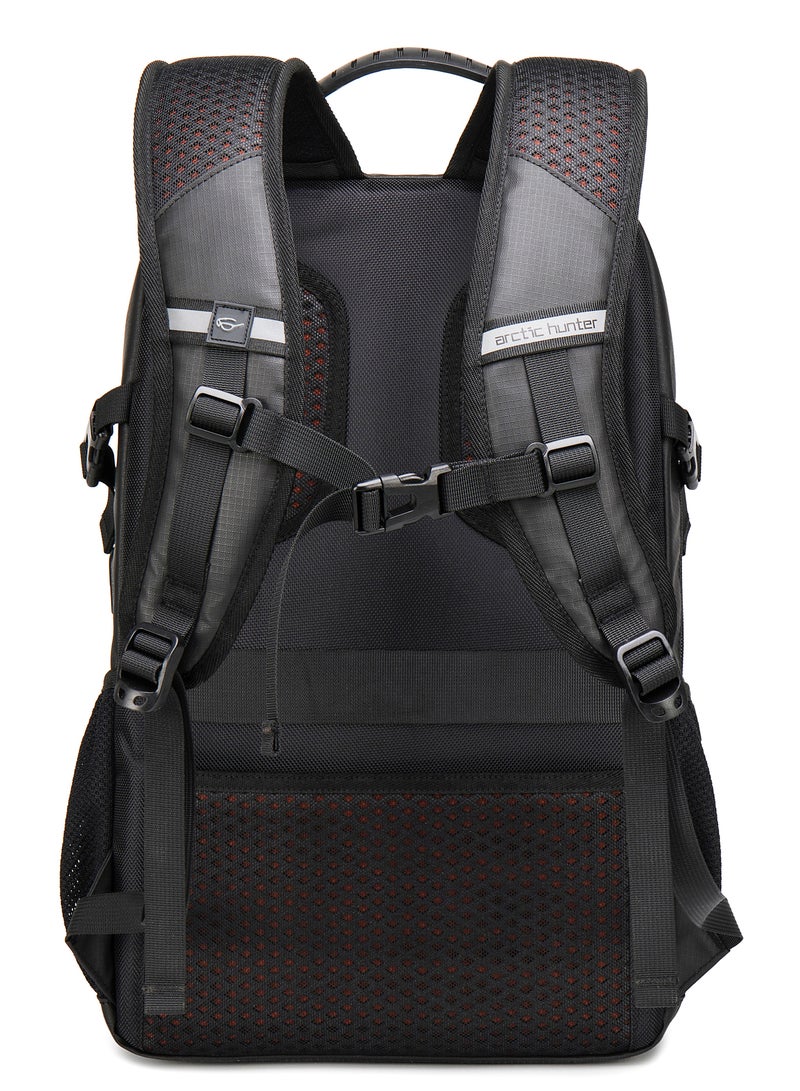 ARCTIC HUNTER Laptop Backpack for Unisex 28L Travel Backpack with 15.6-inch Laptop Pocket Compartment Business Backpack with Power Bank USB Port Water Resistant Premium Office Backpack B00387 Black - Image 5