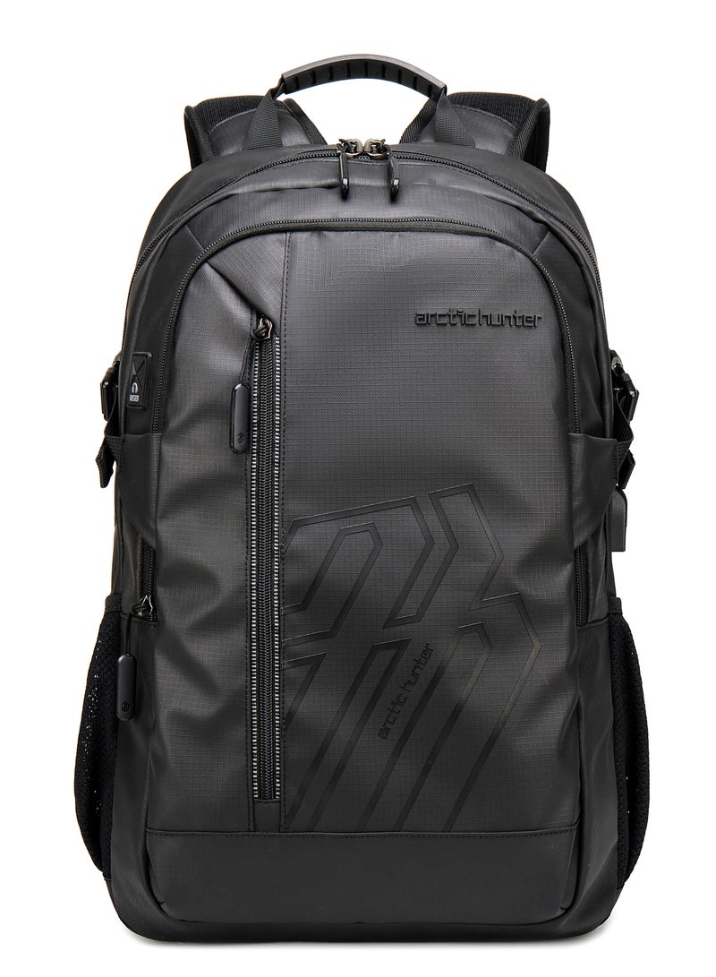 ARCTIC HUNTER Laptop Backpack for Unisex 28L Travel Backpack with 15.6-inch Laptop Pocket Compartment Business Backpack with Power Bank USB Port Water Resistant Premium Office Backpack B00387 Black - Image 2