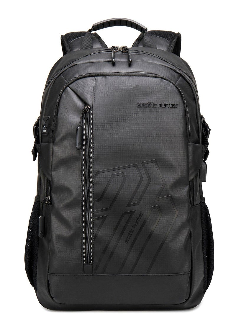 ARCTIC HUNTER laptop backpack for unisex 28l travel backpack with 15.6-inch laptop pocket compartment business backpack with power bank usb port water resistant premium office backpack b00387 black - Image 3