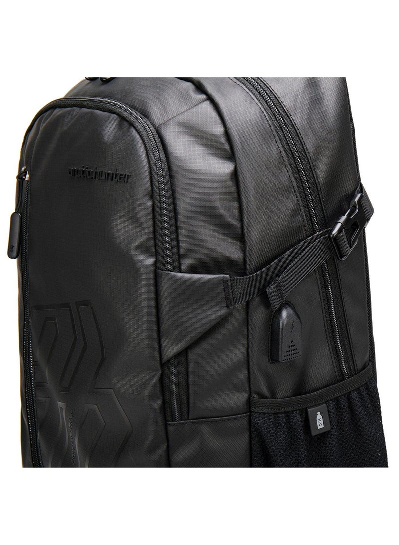 ARCTIC HUNTER laptop backpack for unisex 28l travel backpack with 15.6-inch laptop pocket compartment business backpack with power bank usb port water resistant premium office backpack b00387 black - Image 4