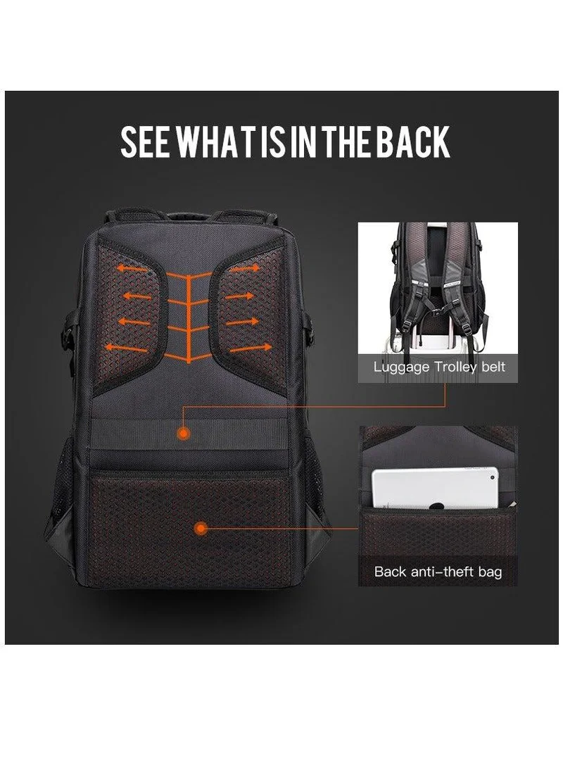 Arctic Hunter black Laptop Backpack For Unisex 28L Travel Backpack with 15.6-inch Laptop Pocket Compartment Business Backpack with Power Bank USB Port Water Resistant Premium Office Backpack, B00387, black for Men | Best Price UAE