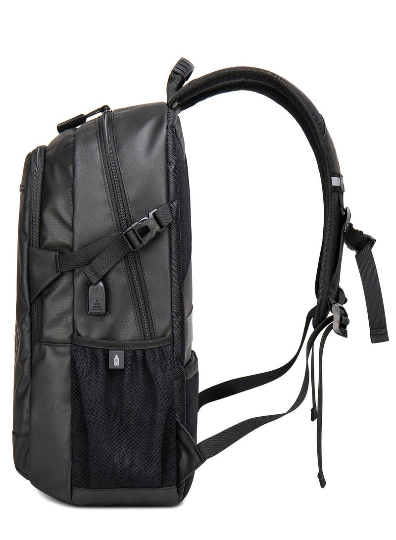 ARCTIC HUNTER laptop backpack for unisex 28l travel backpack with 15.6-inch laptop pocket compartment business backpack with power bank usb port water resistant premium office backpack b00387 black - Image 5