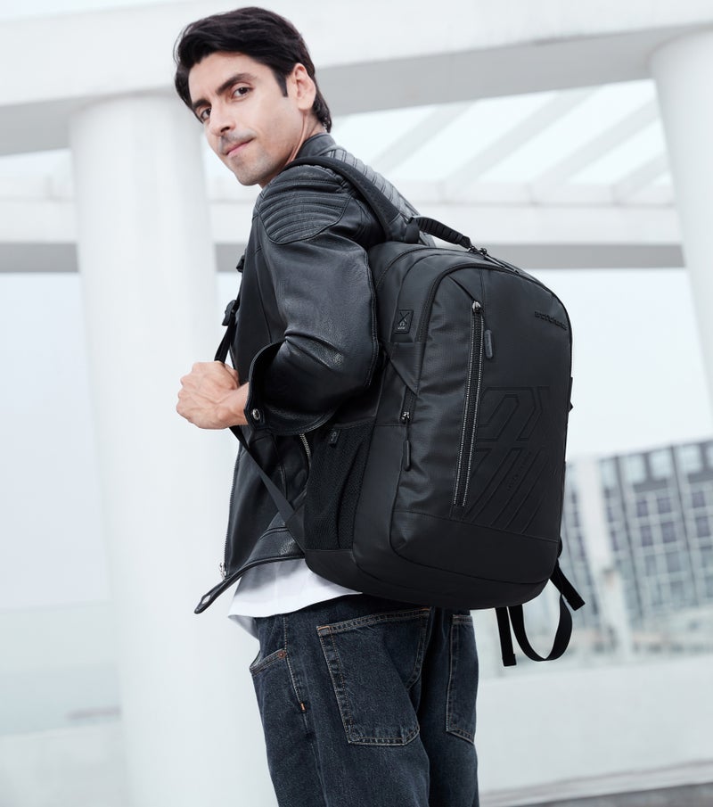ARCTIC HUNTER Laptop Backpack For Unisex 28L Travel Backpack with 15.6-inch Laptop Pocket Compartment Business Backpack with Power Bank USB Port Water Resistant Premium Office Backpack, B00387, black - Image 2