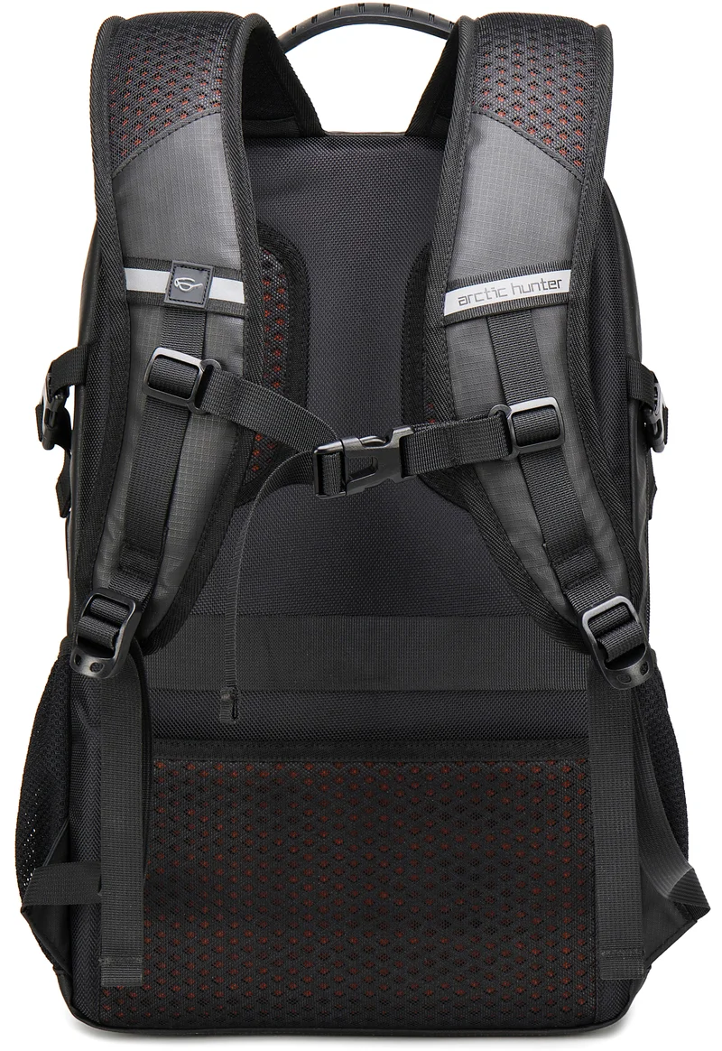 Arctic Hunter black Laptop Backpack For Unisex 28L Travel Backpack with 15.6-inch Laptop Pocket Compartment Business Backpack with Power Bank USB Port Water Resistant Premium Office Backpack, B00387, black for Men | Best Price UAE