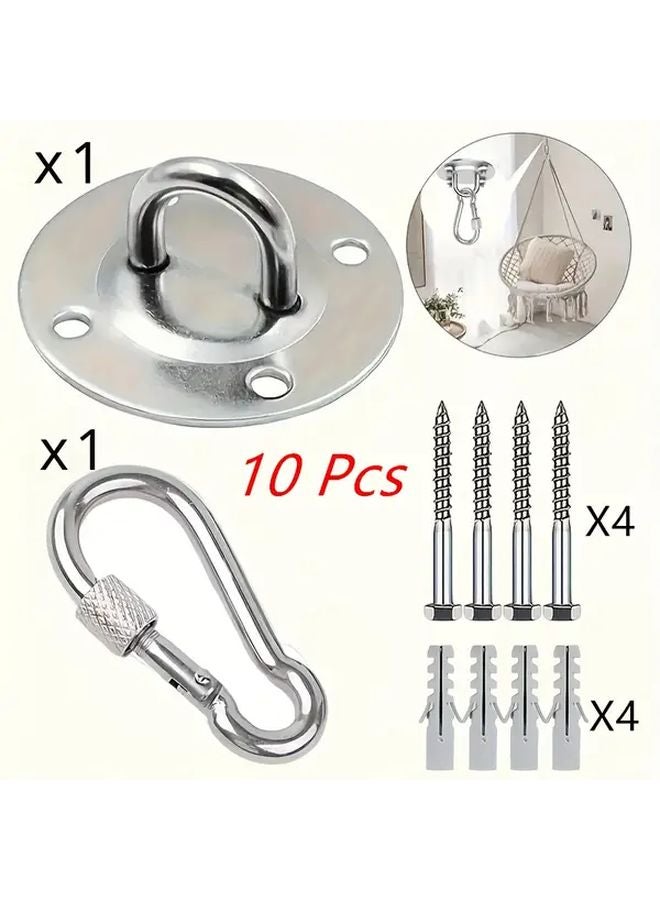 10 Piece Heavy Duty Stainless Steel Ceiling Hook Kit Rust Resistant High Load Capacity - Image 1