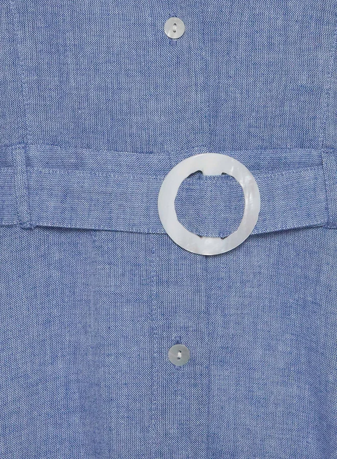 Lee Cooper Lee Cooper A-line Maxi Chambray Dress with Belt