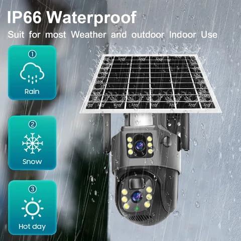 smars 4G Sim Enabled Solar Chargeable CCTV Security Camera HD Outdoor & Smart Cam with Voice Monitor, Cloud Storage, 360 Degree Rotate, PIR Detection & Smart IR Camera for Parking, Detection Alarm - Image 4