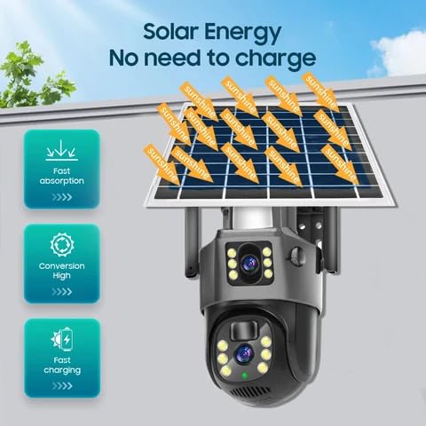smars 4G Sim Enabled Solar Chargeable CCTV Security Camera HD Outdoor & Smart Cam with Voice Monitor, Cloud Storage, 360 Degree Rotate, PIR Detection & Smart IR Camera for Parking, Detection Alarm - Image 5