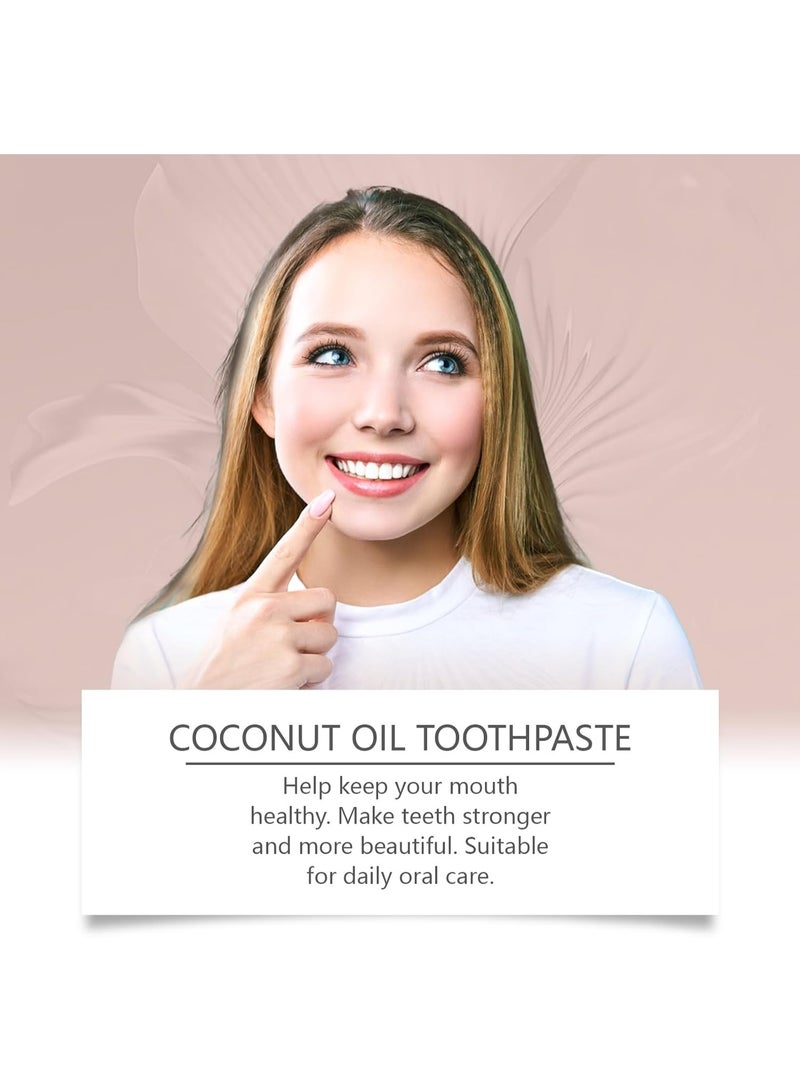 ORALHOE Coconut Oil Toothpaste Gentle Cleaning for Healthy Gums 
This gentle toothpaste uses coconut oil to clean teeth thoroughly, soothe gums, fight bacteria, and provide a refreshing oral care experience suitable for the whole family. - Image 2