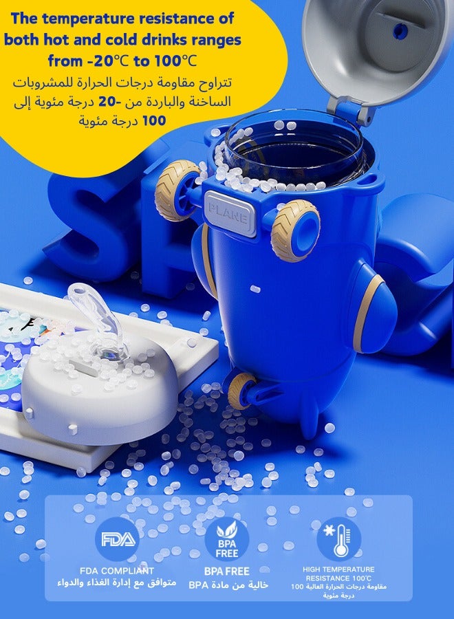 ✈️ 550ml Airplane-Shaped Kids Water Bottle | BPA-Free Silicone Straw | Leakproof & Drop-Resistant | with Shoulder Strap | Gift for Boys & Girls - Image 5