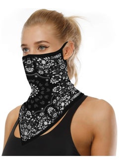 Seamless Multi-Function Neck Gaiter with Earhooks - Face Mask, Headband, Scarf for UV & Wind Protection