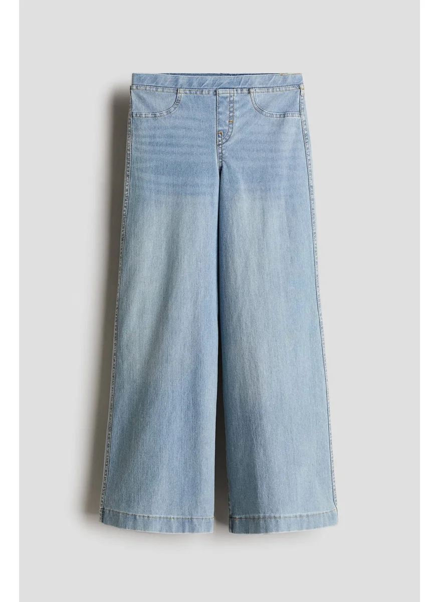 H&M Wide Denim-Look Trousers