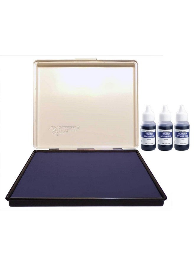 UImprint Extra Large 8'' X 12'' Industrial Rubber Stamp Ink Pad In Metal Case, Purple Stamp Pad - Image 2