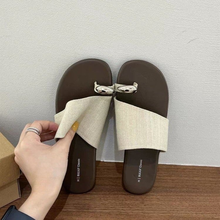 Women's Flat Sandals Toe Loop Slip-On Comfort Casual Shoes - Image 2