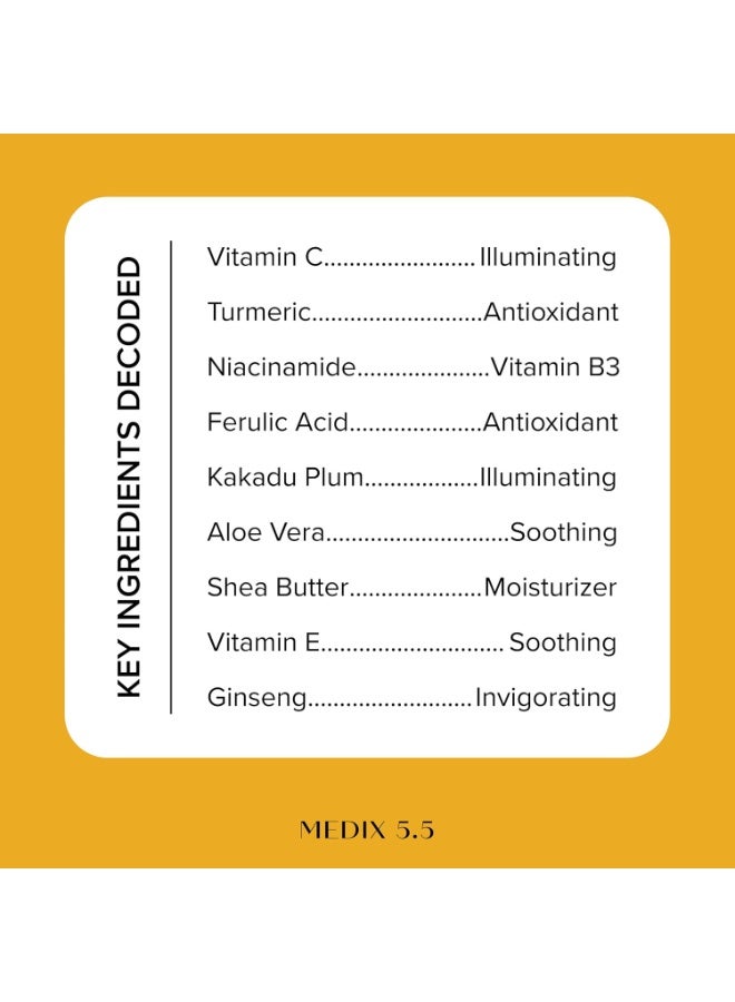 Medix 5.5 Vitamin C Face & Body Dry Skin Rescue Cream Skin Care Lotion Infused W/Turmeric, Vitamin E, Ginger. Firming & Brightening Anti Aging Moisturizer For Age Spots & Sun Damaged Skin, 15 Fl Oz - Image 4