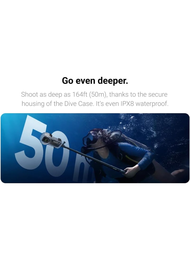 Insta360 Insta360 X4 Dive Bundle Waterproof 360 Action Camera with 12 48MP Sensors 8K 360 HDR Video 72MP 360 Photo Bundle Includes Selfie Stick Floating Grip Lens Cap 256GB  - Image 3