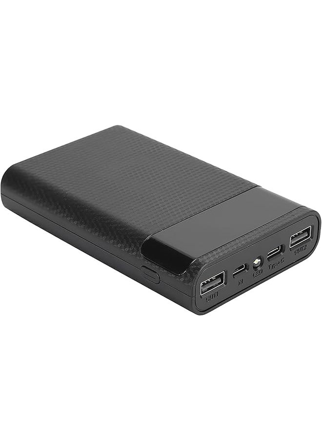 PROMASS - promass KA4 Portable DIY Normal Battery Box with 4 Battery, Supports All Mobile Phones for Charging, Small Size and Lightweight, ABS Material (Black) - Image 1