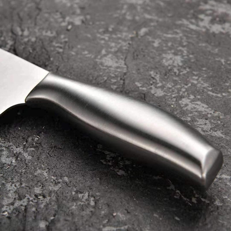 Capmora Premium Stainless Steel Kitchen Knife Set Chefs Knife Butcher Knife Sharp NonStick Soft Handles Cutting Meat Heavy Duty Blade Butcher Meat Stainless Steel Knife SilverCB - Image 5