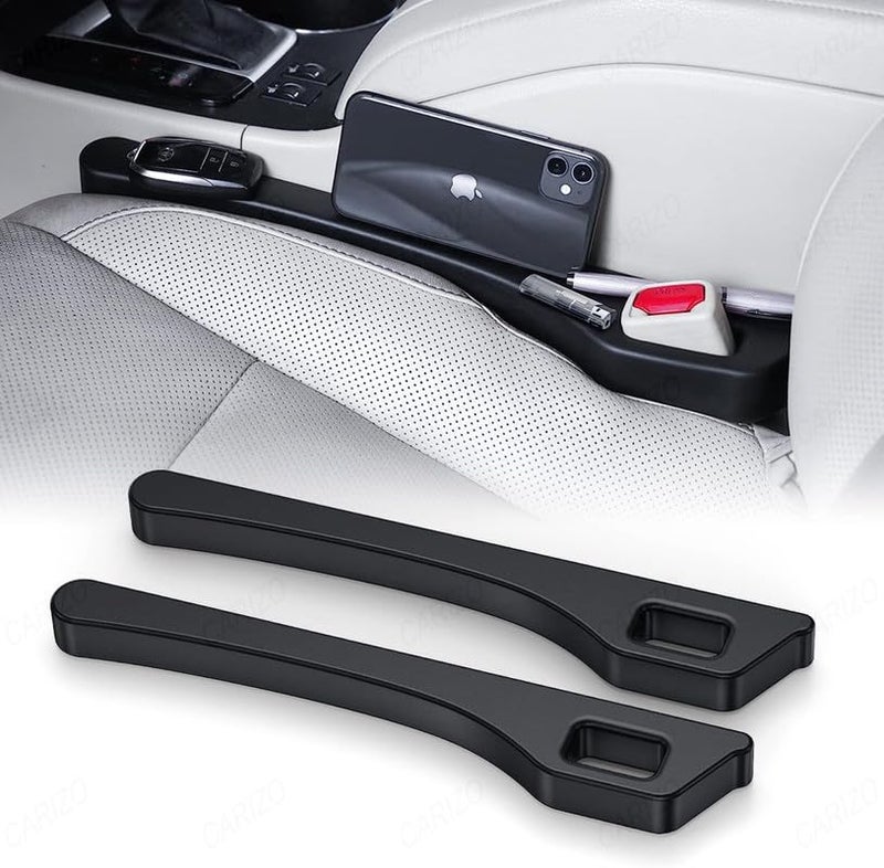 CARIZO Car Seat Side Gap Filler Black, Car Seat Gap Plug Strip Filler Prevent Things from Dropping (Pack of 2) Compatible with Kia Seltos - Image 1