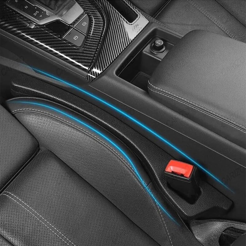CARIZO Car Seat Side Gap Filler Black, Car Seat Gap Plug Strip Filler Prevent Things from Dropping (Pack of 2) Compatible with Kia Seltos - Image 2