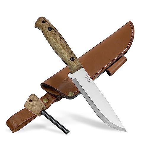 BPSKNIVES Adventurer - Bushcraft Knife - Fixed-Blade Carbon Steel Knife with Leather Sheath and Firestarter - Outdoor Full Tang Knives - Camping Knives - Survival Tactical Camp Knives - Image 1