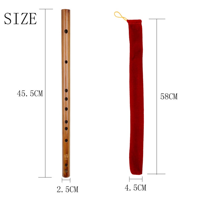 Generic Mini Flute Velvet Bag CDEFG Tuned Bamboo Professional Performance Tune D 