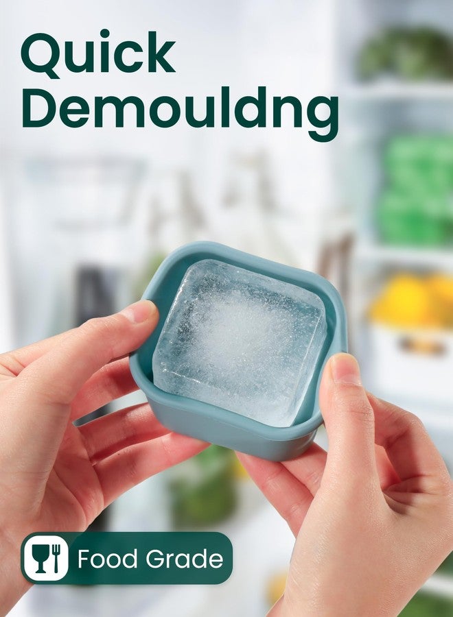 Duseu 8PCS 1/2 Cup Silicone Freezer Molds with Lid, Silicone Freezer Trays for Meal Prep, 1.7 x 2.95 x 2.95 inch Small Portion Containers for Soup, Sauces, Stews, Snack (Slate Gray) - Image 5