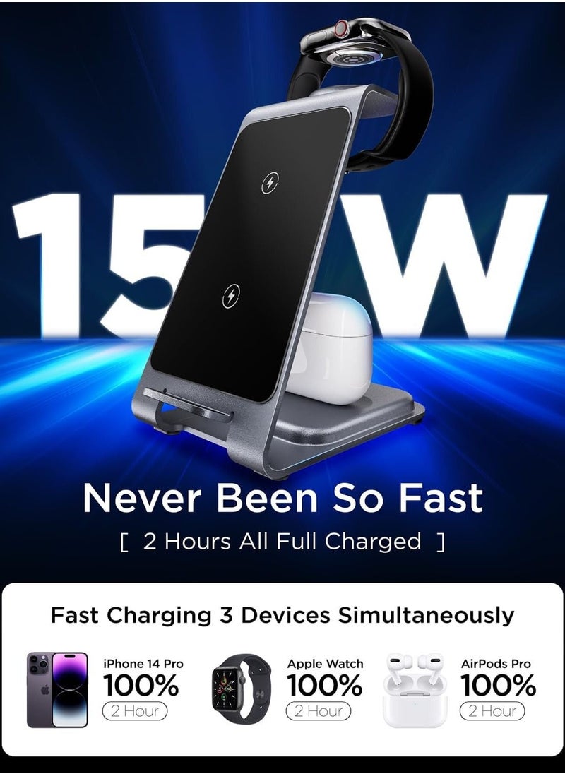 Generic - Wireless Charger 3 In 1 For Apple Devices 18W Charging Station Stand Dock - Image 1