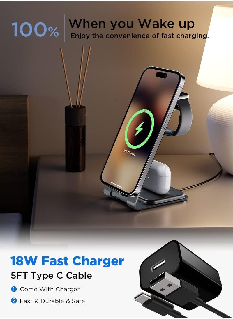 Generic - Wireless Charger 3 In 1 For Apple Devices 18W Charging Station Stand Dock - Image 1