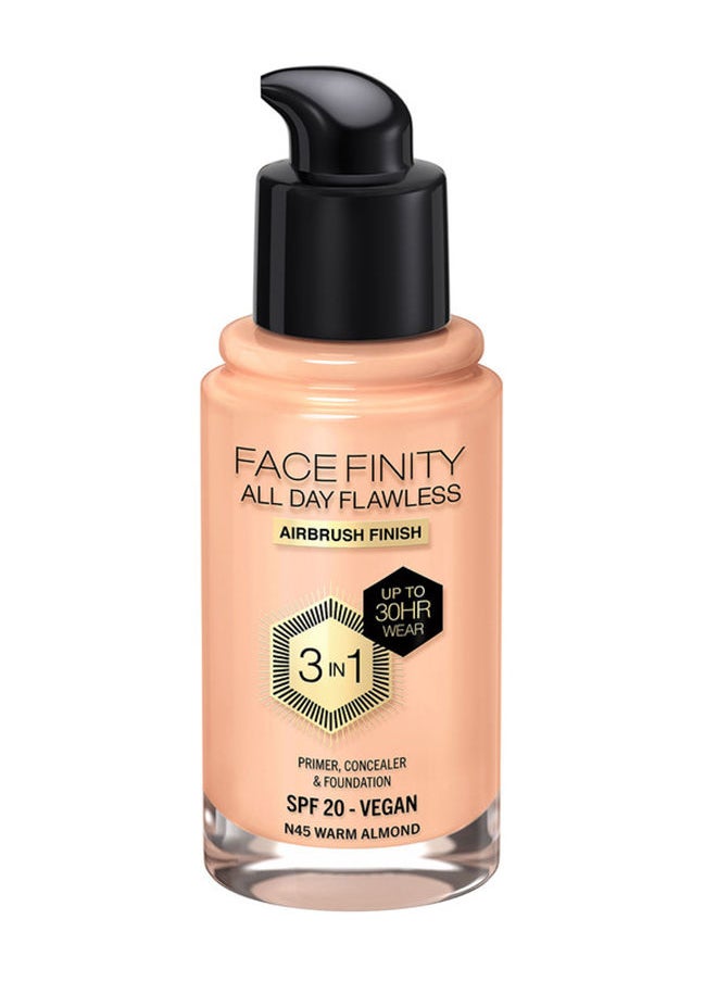 Max Factor - Facefinity All Day Flawless Foundation - N45 Warm Almond - Image 1