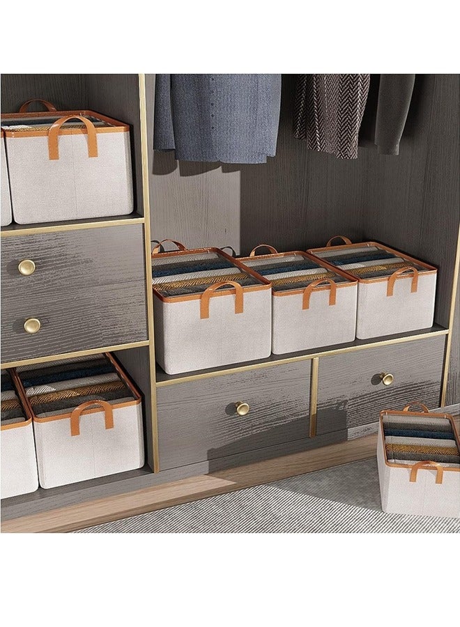 Beauenty 2 Pack Closet Storage Bins, Foldable Fabric Wardrobe Clothes Organizer with Sturdy Handles, 35L Large Capacity Storage Baskets for Shelves, Metal Frame Storage Boxes For Storing Clothes and Toy  - Image 3
