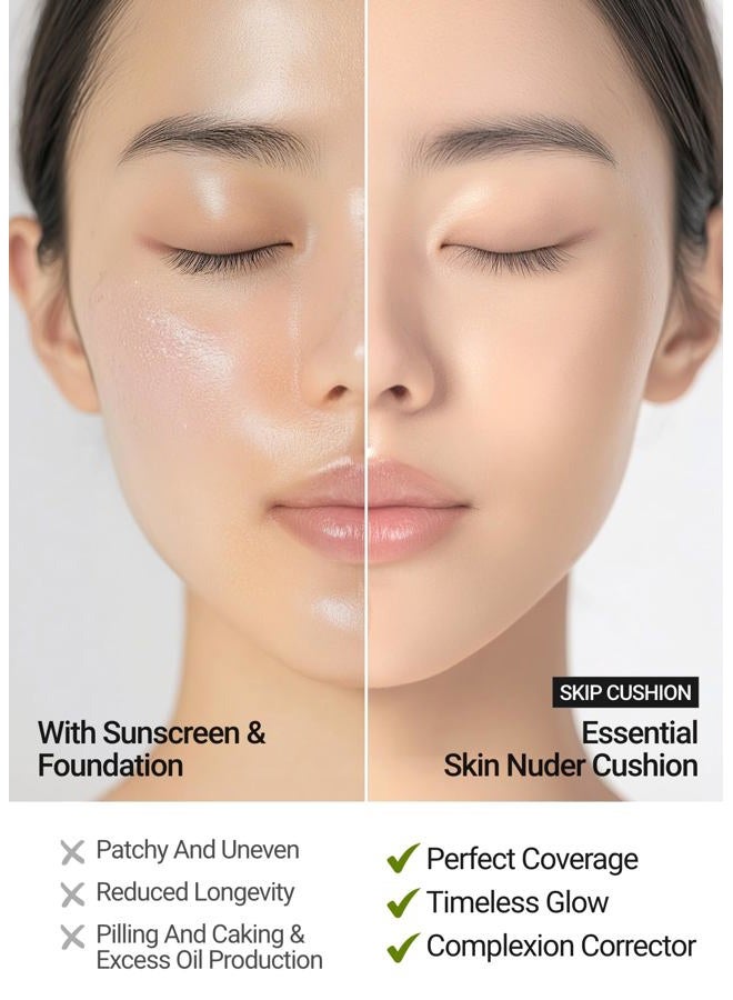 JUNG SAEM MOOL [JUNGSAEMMOOL OFFICIAL] Essential Skin Nuder Cushion (Medium) | Refill not Included | Foundation Makeup | Natural Finish | Buildable Coverage | Korean Makeup Artist Brand | Cream Foundation  - Image 5