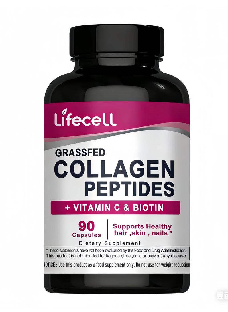 لايفسل لايف سيل ببتيدات الكولاجين + فيتامين ج وبايوتين، 90 كبسولة، مكمل غذائي - Image 1