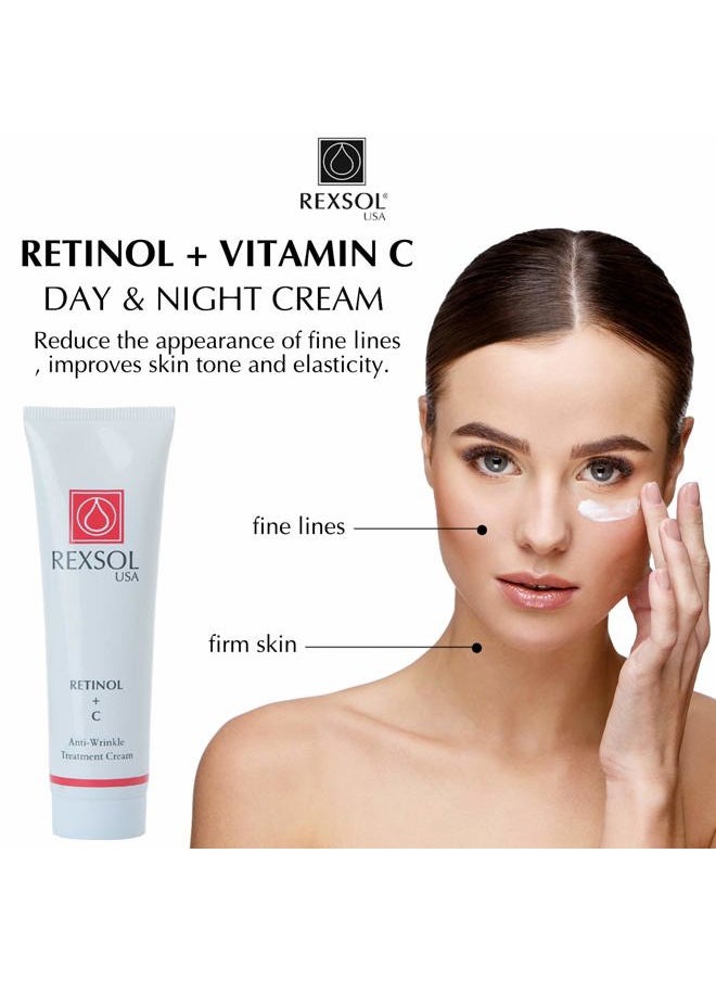 REXSOL - Retinol + Vitamin C Anti-Aging Cream | Effective Night Face Care & Dark Spot Remover | Anti-Aging Neck Cream & Wrinkle Cream That Truly Works | Infused with Vitamin E, A - 2 OZ - Image 1