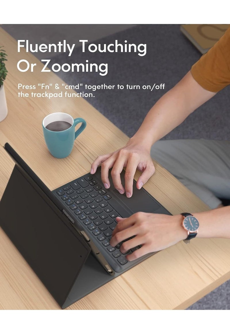 ELTRAZONE ELTERAZONE iPad Keyboard 9th Generation, Keyboard for iPad 8th Generation/7th Gen 10.2 Inch, Smart Trackpad, Wireless with Pencil Holder, Flip Stand Keyboard Case for iPad 9th/8th/7th Gen 10.2”, Black - Image 2