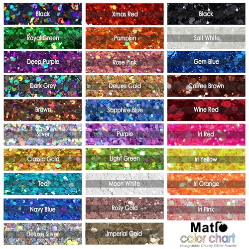 Matio Holographic Chunky Glitter, 7.8oz/220g Classic Gold Craft Glitter for Resin Chunky Nail Flake Sequin Mixed Fine Glitter Powder Bulk Holographic Glitters for Nails Tumbler Festival Decor - Image 4