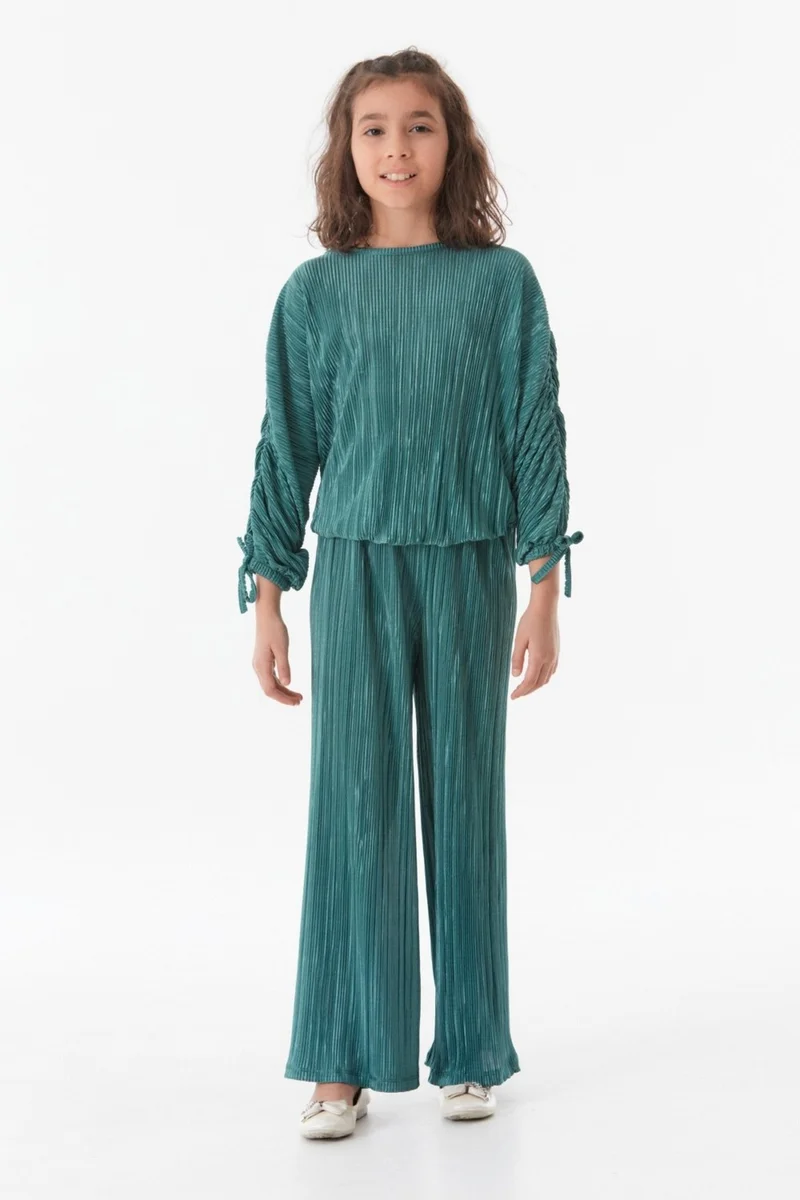 FullaModa Ribbed Crew Neck Girl's Suit