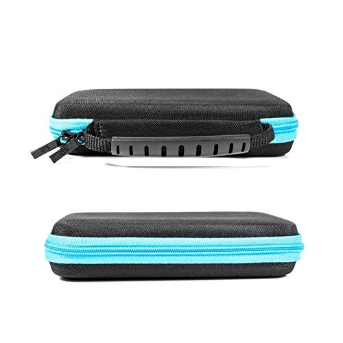 Orzly Carry Case for New 3DS XL Consoles with Slots for Games & Zip Pocket - BLUE on Black - Image 4