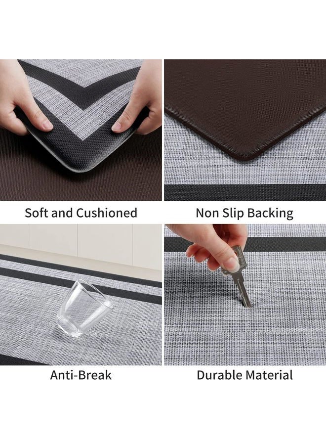 Mattitude Kitchen Mats Set of 2，Cushioned Anti-Fatigue Non-Skid Rug Sets Ergonomic Comfort Standing Mat for Kitchen, Floor, Office, Sink, Laundry, Black and Gray - Image 4
