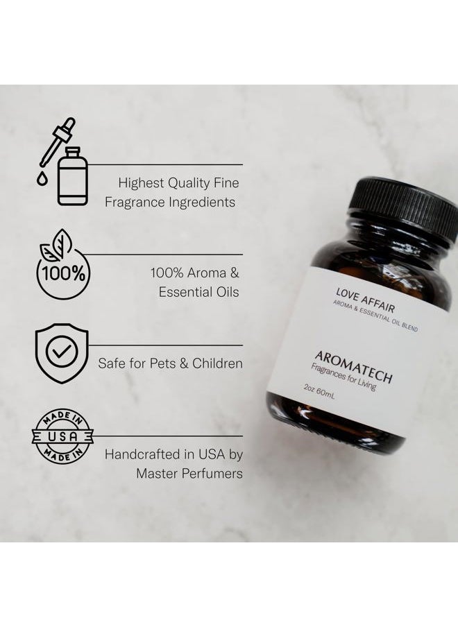 AromaTech Love Affair Aroma Essential Oil Blend: Luxury Hotel Inspired Aromatherapy with Jasmine, Saffron, Cedar & Amber for Ultrasonic Diffusers & Nebulizers - 0.3 fl oz, 10 mL  - Image 3