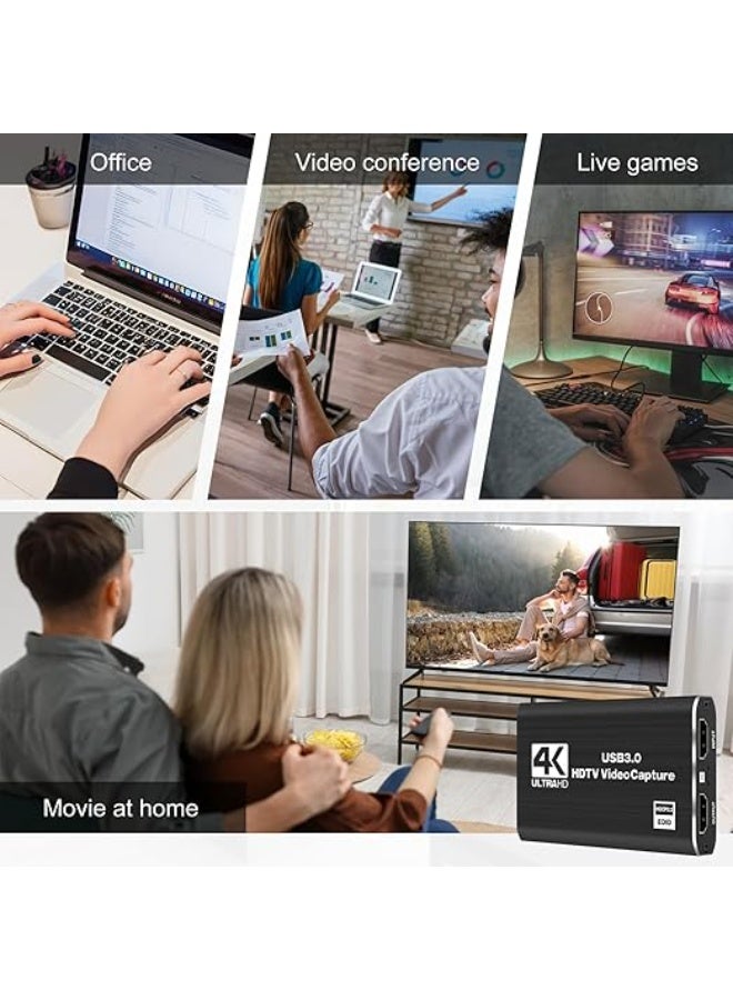4K HDMI Audio Video Capture Card USB 3.0 | 1080P Full HD Video Capture Device for Gaming, Streaming & Online Teaching - Image 2