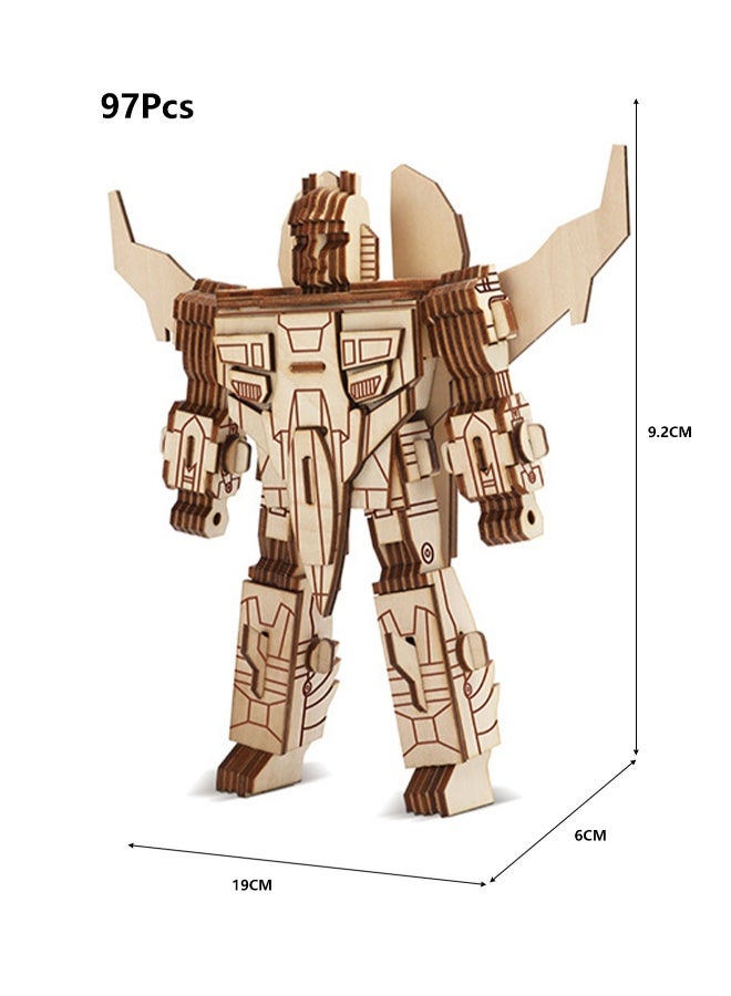 Children's Educational Toy Laser Wooden 3D Assembly Model Robot(Red Spider 97Pcs) - Image 2