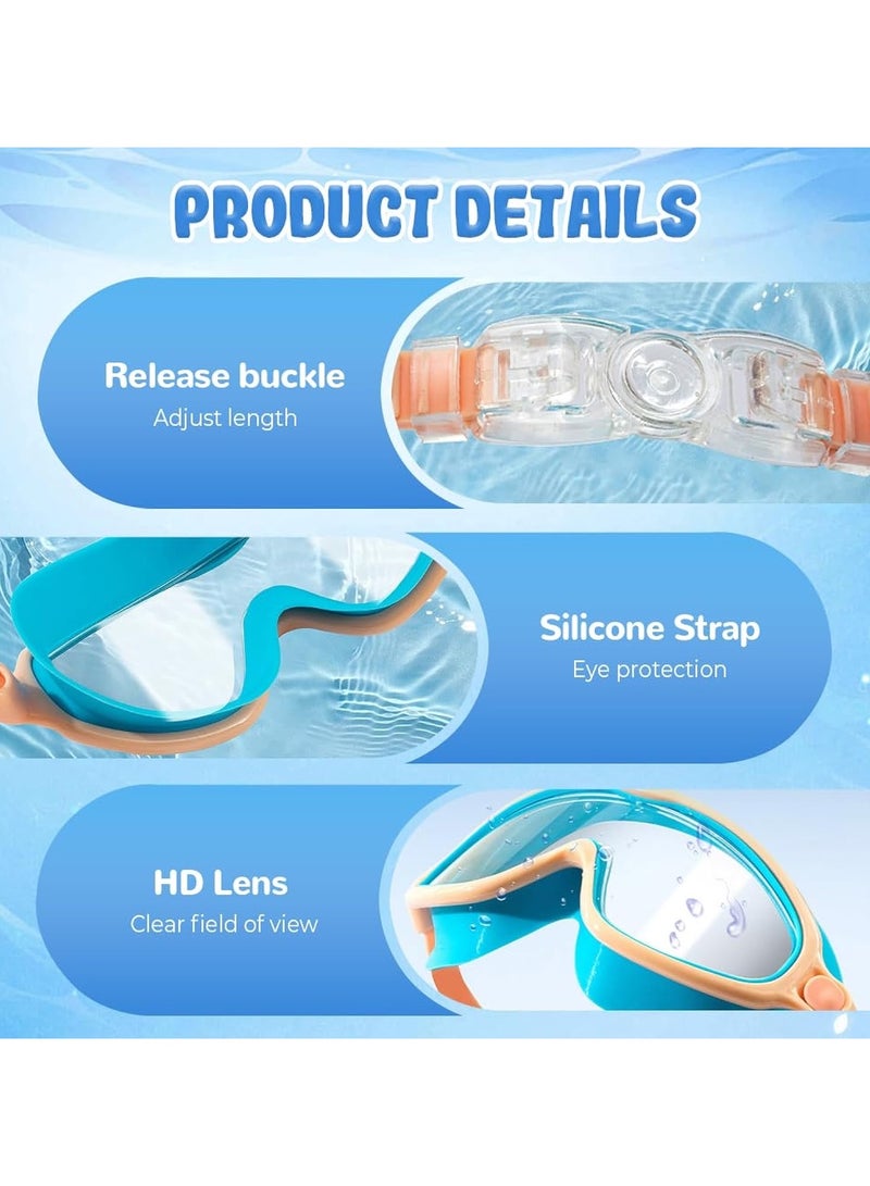 Swimming Goggles Anti-fog UV Protection Wide Field of View Swimming Goggles Suitable for Children 3-14 Years Old - Image 2