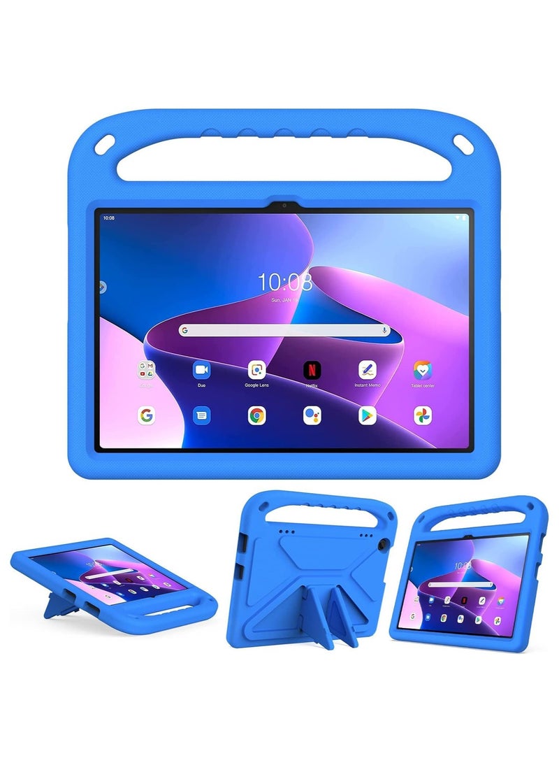 VKL Compatible with Lenovo Tab M10 3rd Gen 10.1 inch (TB-328FU/TB-328XU) 2022 Kids Tablet Case - EVA Lightweight Shockproof Dropproof Handle Kickstand Protective Cover (Blue) - Image 2