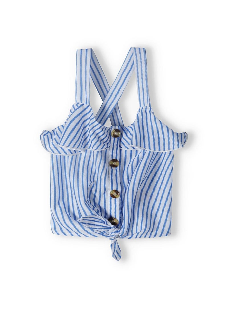 MINOTI Girls Strappy Top with Front Tie and Buttons  - Image 1