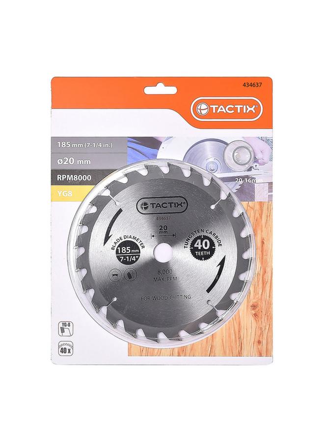 Tactix 40-Teeth 8000RPM Strong Tungsten Carbide Cutting Disc Silver 185mm 434637 - Image 2