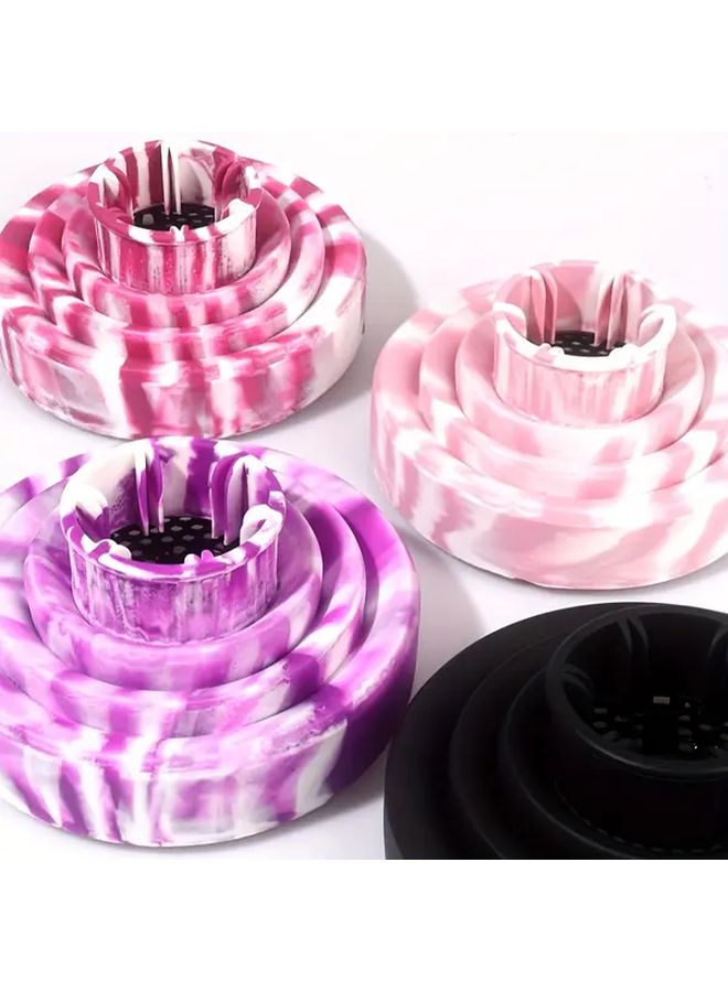 Black Silicone Folding Hair Dryer Hood Curling Cover Universal Drying Shaping Tool - Image 1