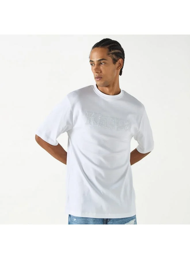 Kappa Kappa Logo Embroidered T-shirt with Short Sleeves and Crew Neck